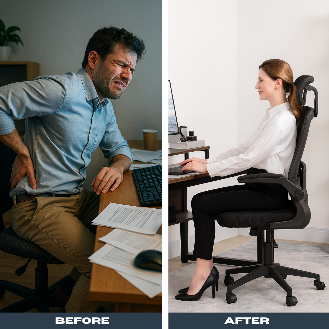 HOMCOM Black Mesh Ergonomic Office Chair – High Back Desk Chair with Flip-Up Armrests & Adjustable Support | Executive Office Furniture | Trufairs