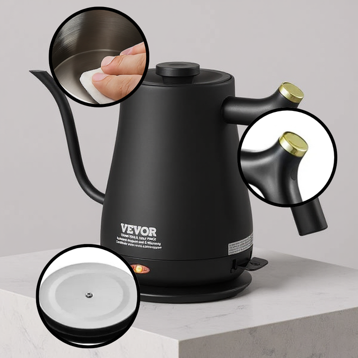 QuickBrew Gooseneck Kettle – 1L Rapid-Heat Stainless Pour Over | Coffee & Tea | Trufairs