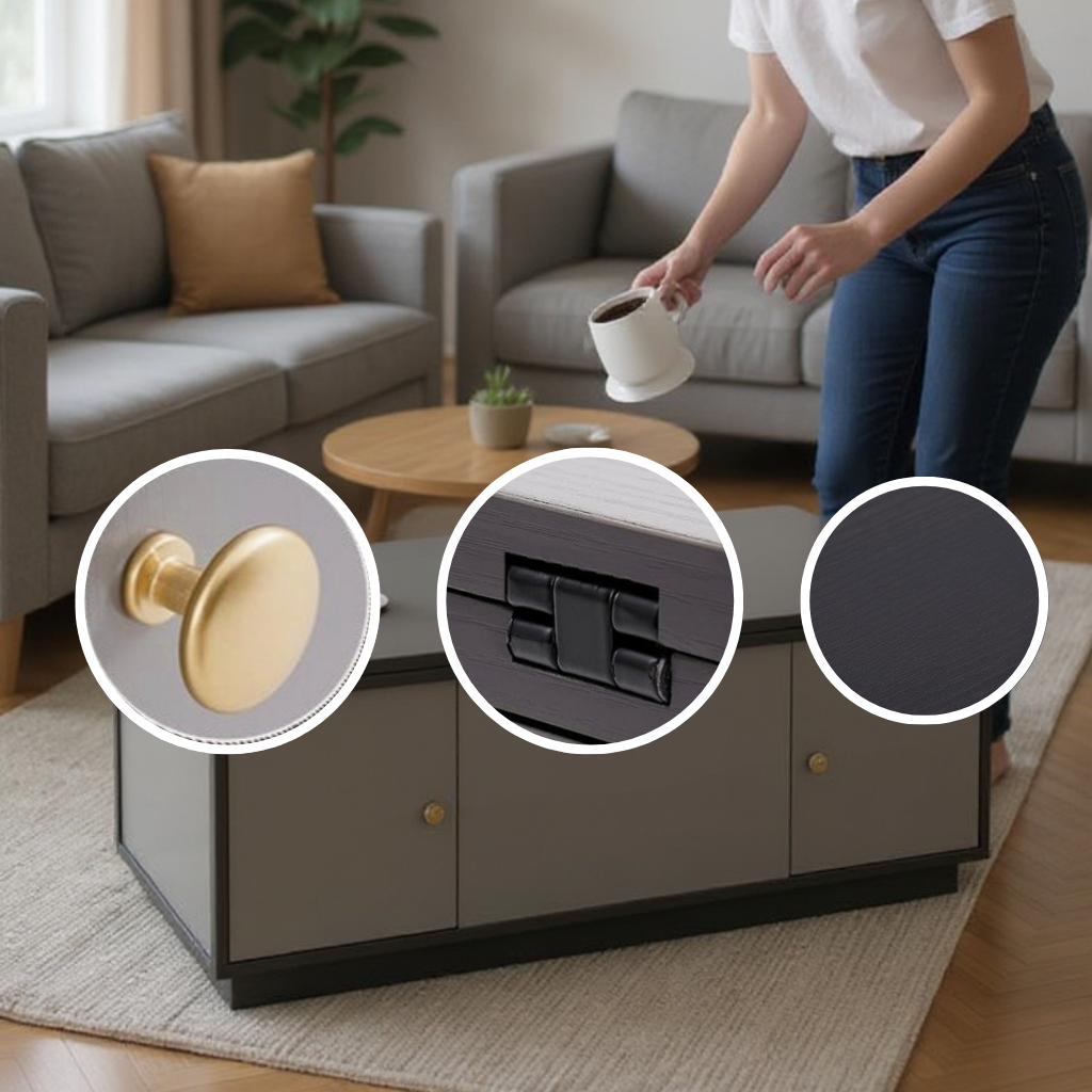 Contemporary Lift-Top Coffee Table – Extendable Storage & Multi-Functional Design | Modern Living Room Centerpiece | Trufairs
