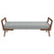 Cora Mid Century Modern Grey Fabric Bench