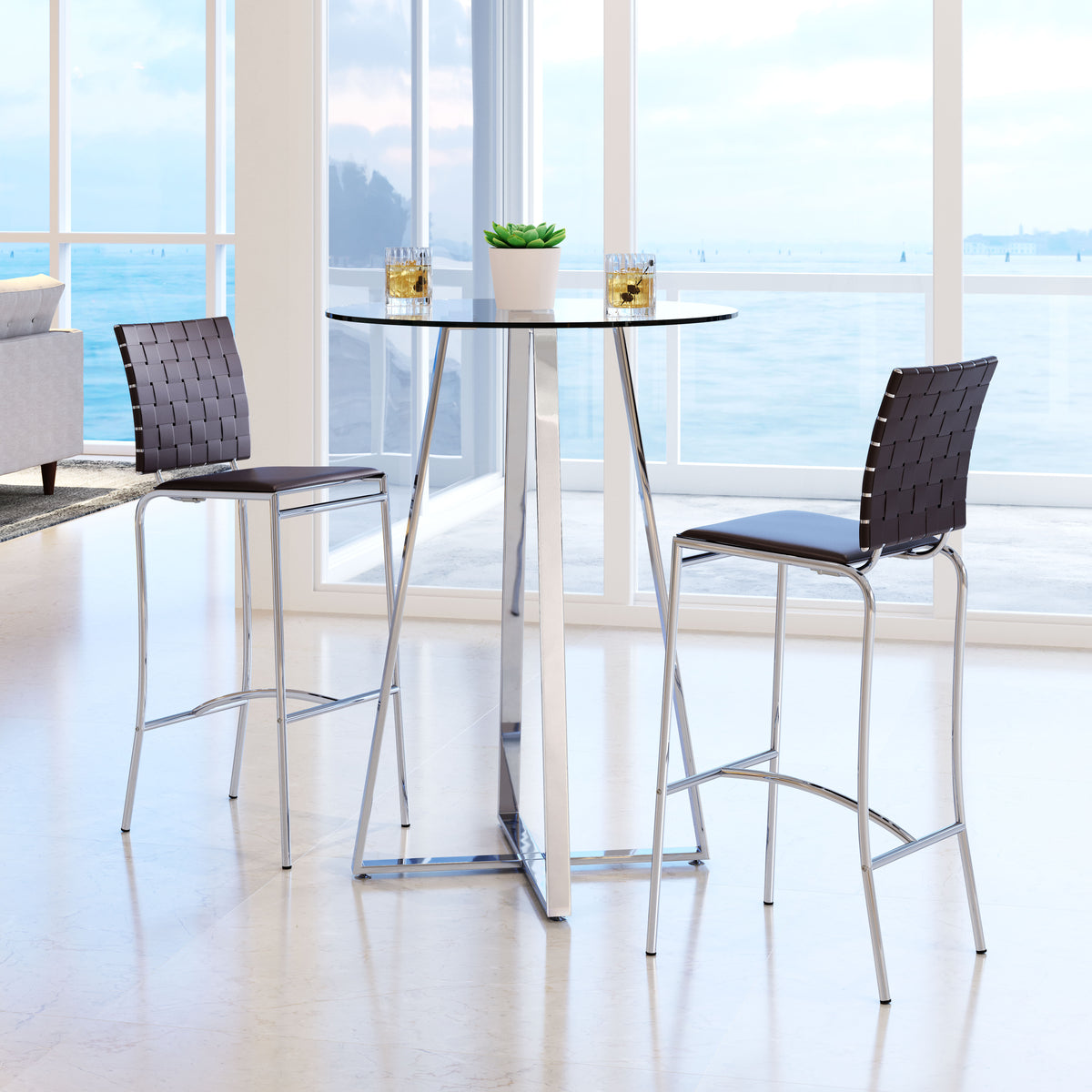 Criss Cross Barstool (Set of 2) Espresso