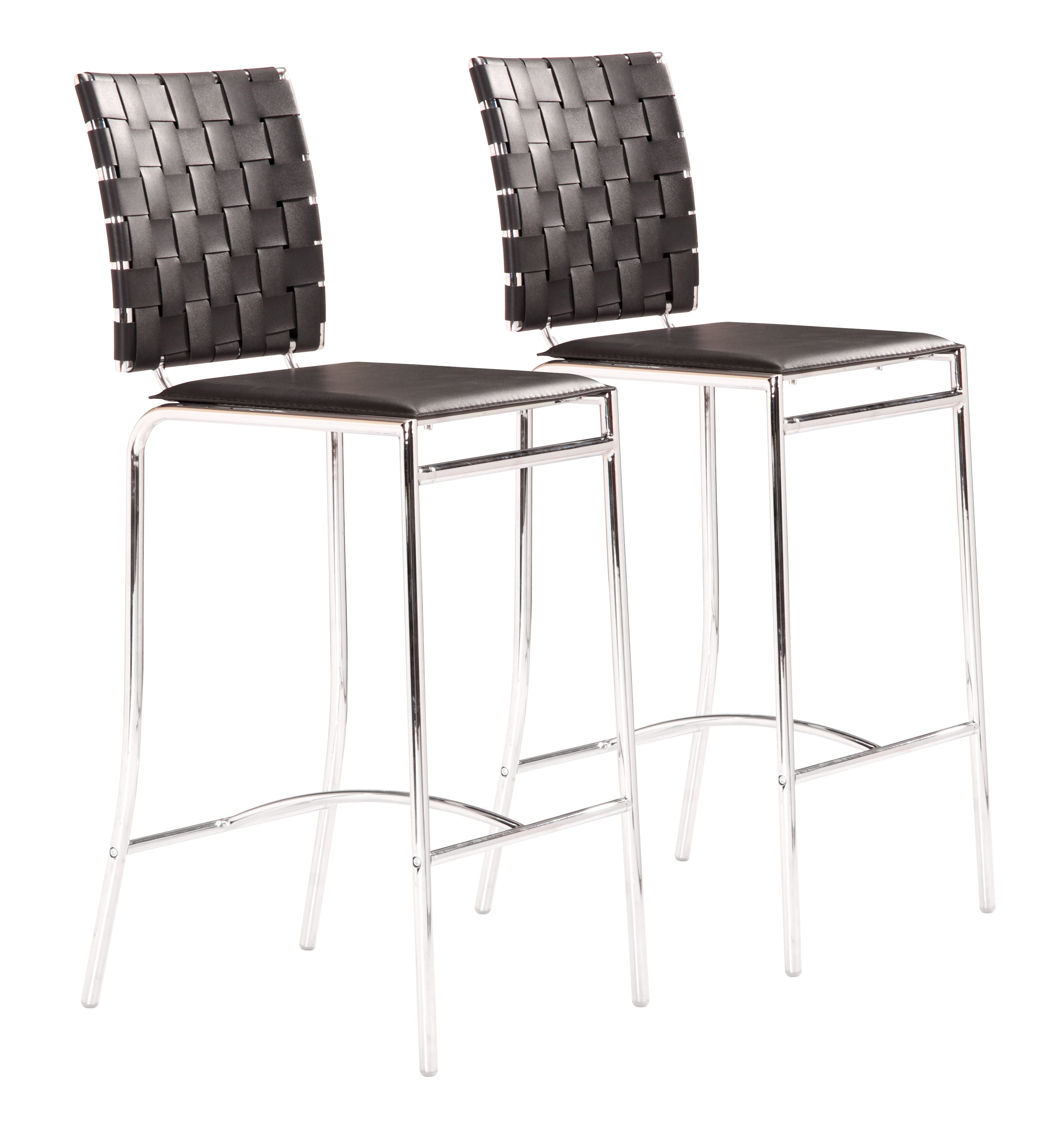 Criss Cross Counter Stool  Black