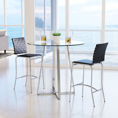 Criss Cross Counter Stool  Black