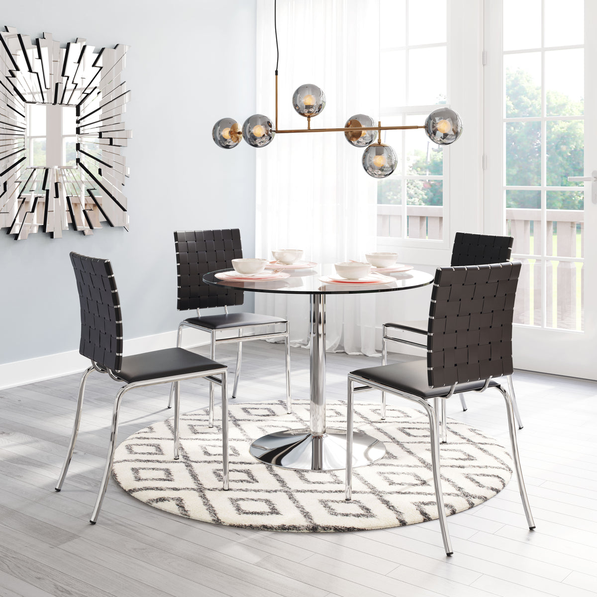 Criss Cross Dining Chair Black