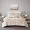Champagne Crushed Velvet Comforter Set – 4-Piece Diamond Quilted Bedding Collection with Decorative Pillow (Full/Queen)