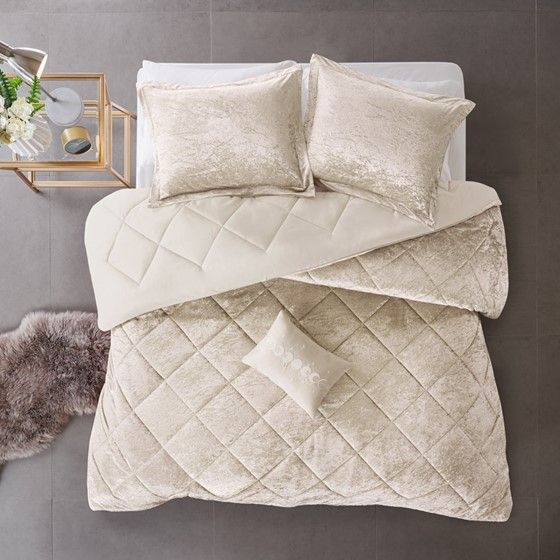 Crushed Velvet Comforter Set