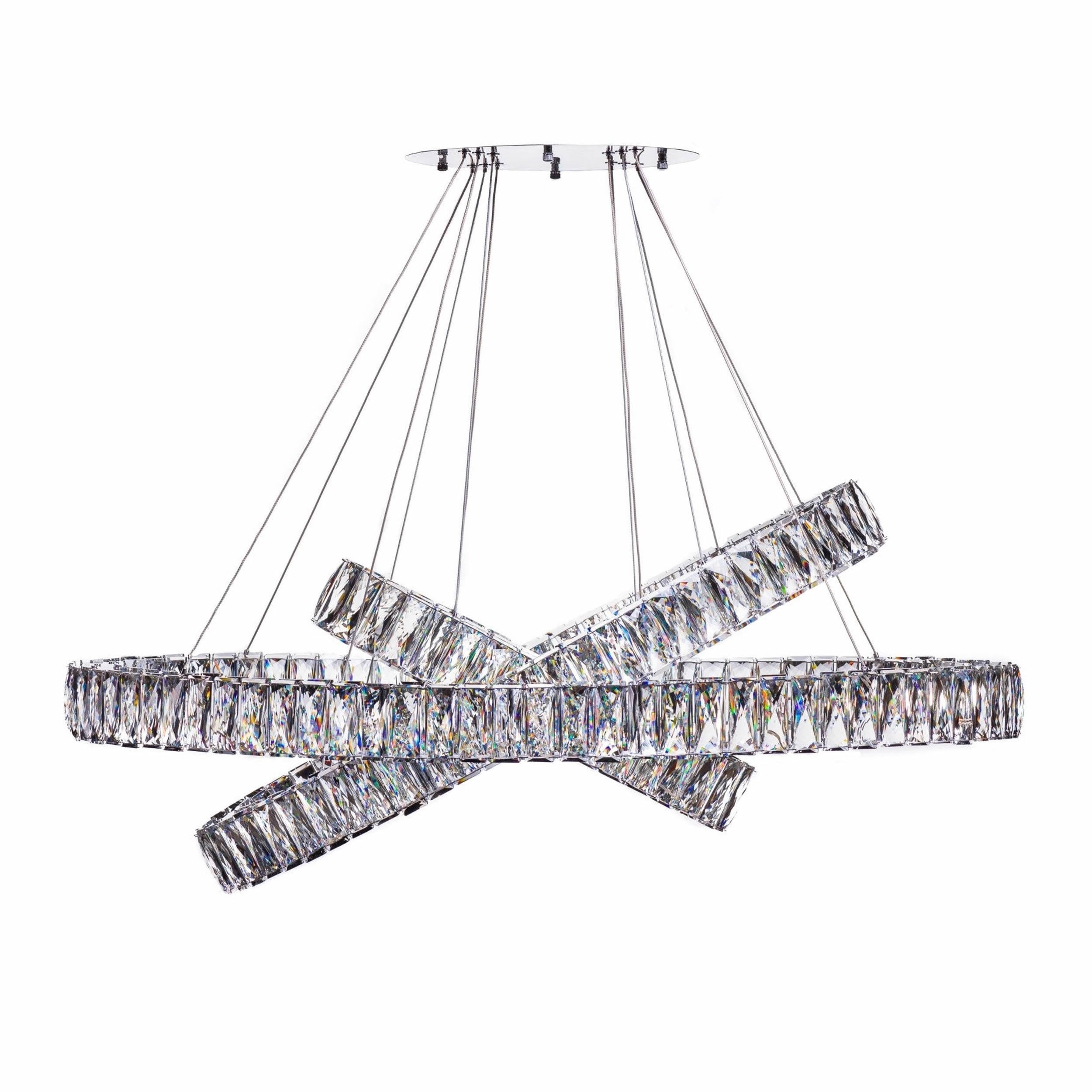 Crystal Elegance LED Chandelier // 3 Ovals