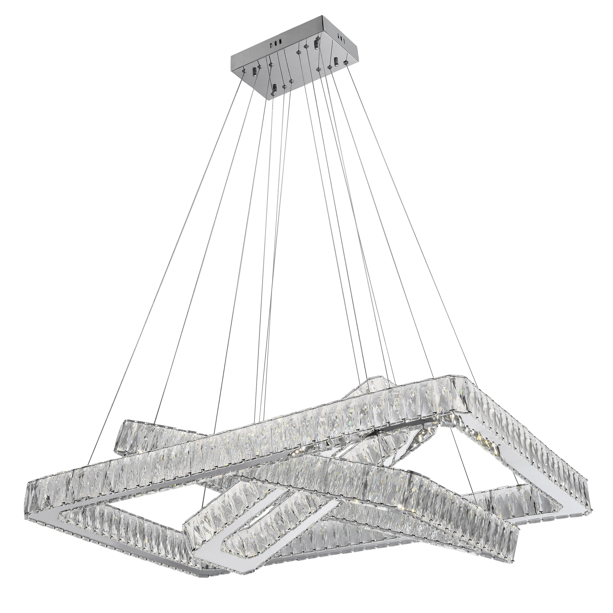 Crystal Elegance LED Chandelier // 3 Rectangles