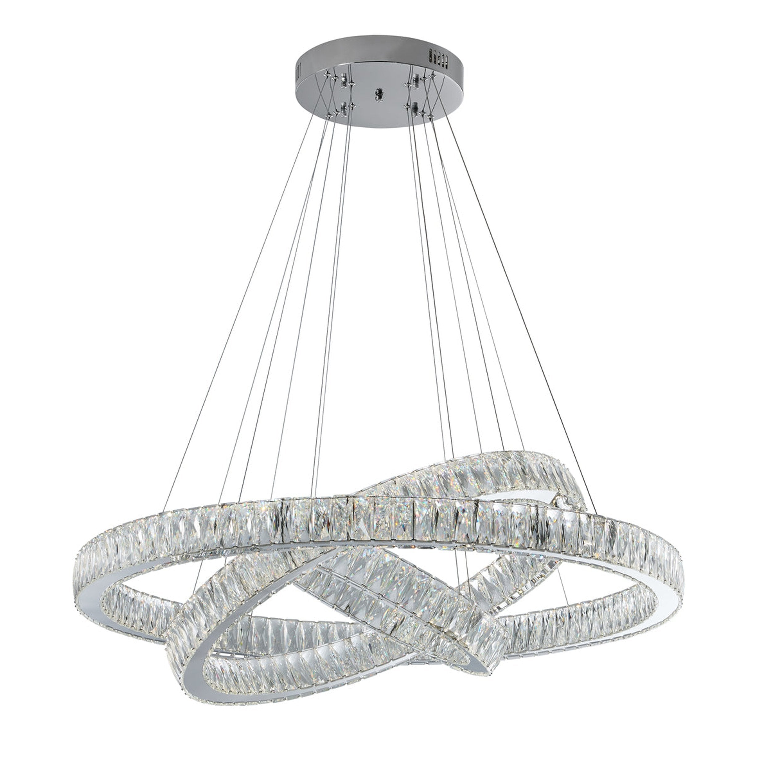 Crystal Elegance Three Ring Chandelier