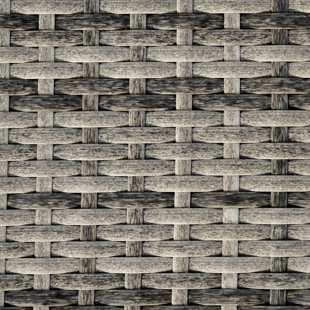 Outsunny Patio Wicker Chaise Lounge Chair PE Rattan Outdoor Adjustable Backrest Wheels