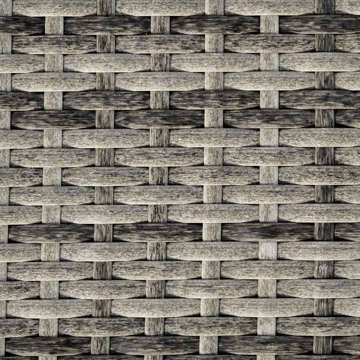 Outsunny Patio Wicker Chaise Lounge Chair PE Rattan Outdoor Adjustable Backrest Wheels