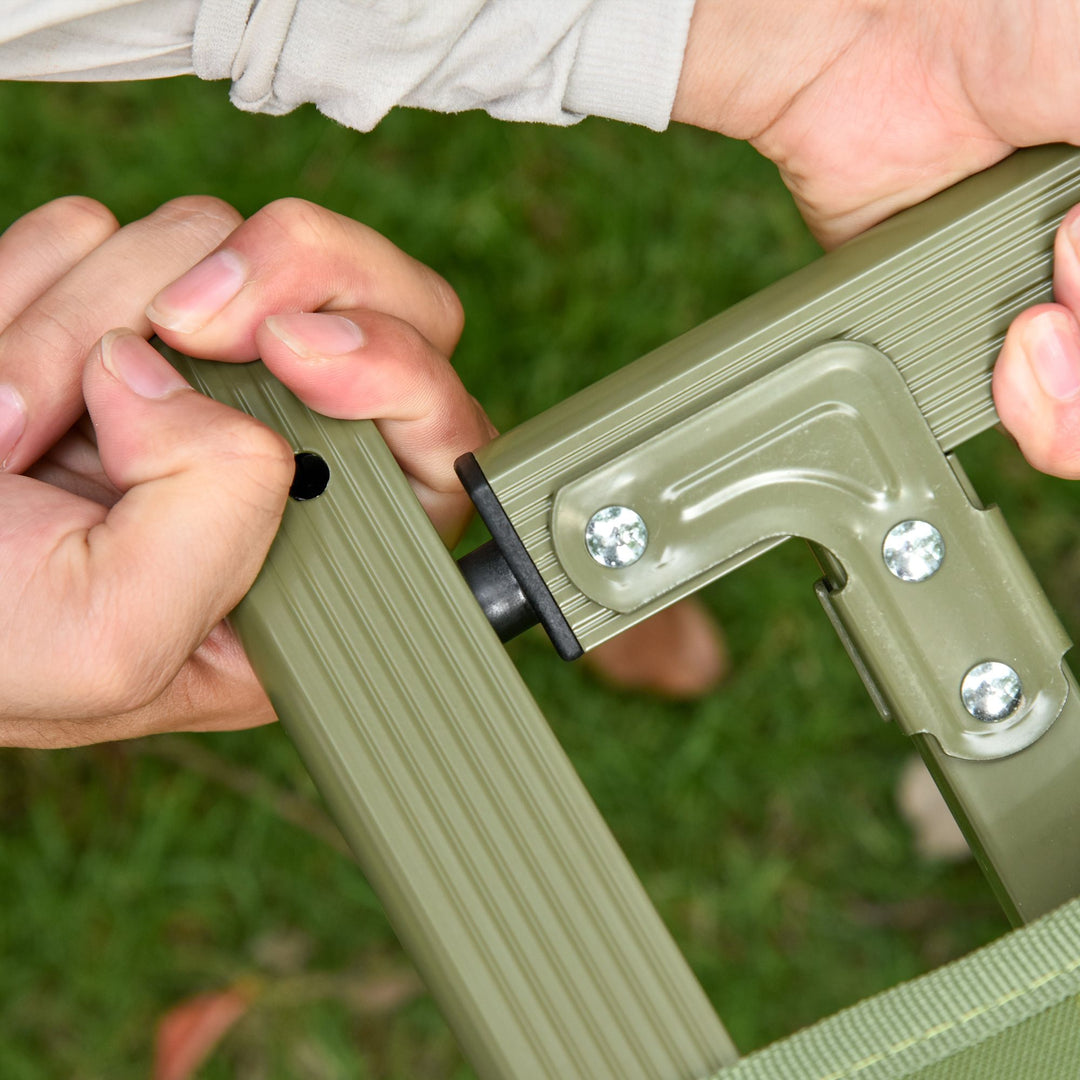 Outsunny 1 Person Folding Camping Cot, Portable Outdoor with Carry Bag, 2-in-1 Elevated Camping Bed Tent Single