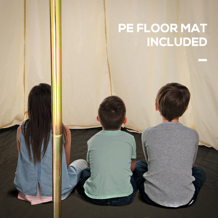 Outsunny 16.5' Large Family Tent 10 Persons Waterproof Teepee Bell Tents Hunting Camp Huge Four Season