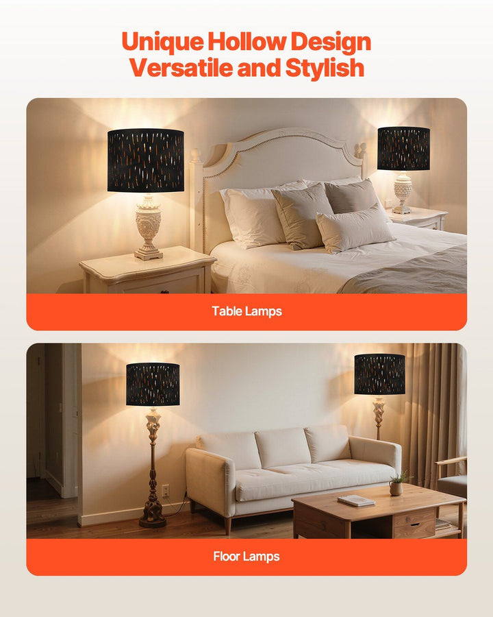 Drum Lamp Shade 2 Set 13 x 13 x 10 inches Medium Round Lampshade with Harp