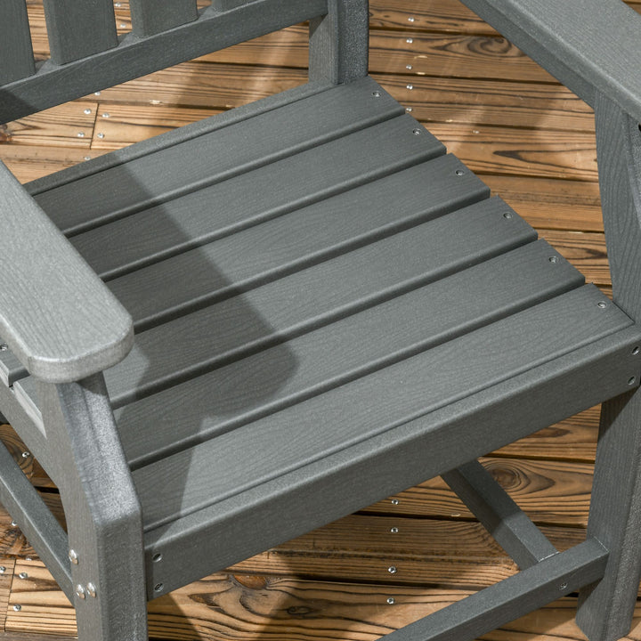 Outsunny 6 Pieces Patio Dining Set, 6 Seater Outdoor Table and Chairs Loveseat with Umbrella Hole, Cushions, for Poolside, Backyard, Dark Gray