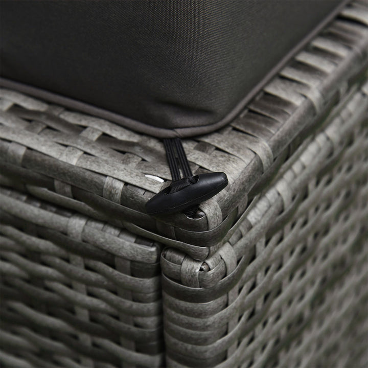 Outsunny 6PC Outdoor Rattan Sofa Set Charcoal Cushions Wicker Sectional Patio Furniture with Ottoman & Coffee Table