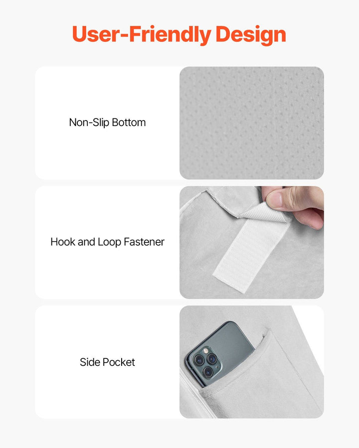 Orthopedic Bed Wedge Pillow 4 Pcs Adjustable for Back Leg Neck GERD Sleep