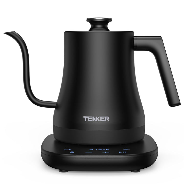 Electric Gooseneck Kettle Temperature Control Pour-Over Tea Kettle for Coffee Brewing; Stainless Steel Inner; 1300W Rapid Heating; Temp Holding Matte Black