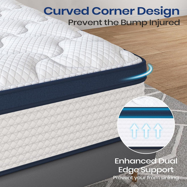 10" Queen Mattress, Memory Foam Hybrid Mattress with Space Cotton for Tight Sleep, Medium-Firm Cooling Mattress with Stronger Support, Motion Isolation & Pressure Relief