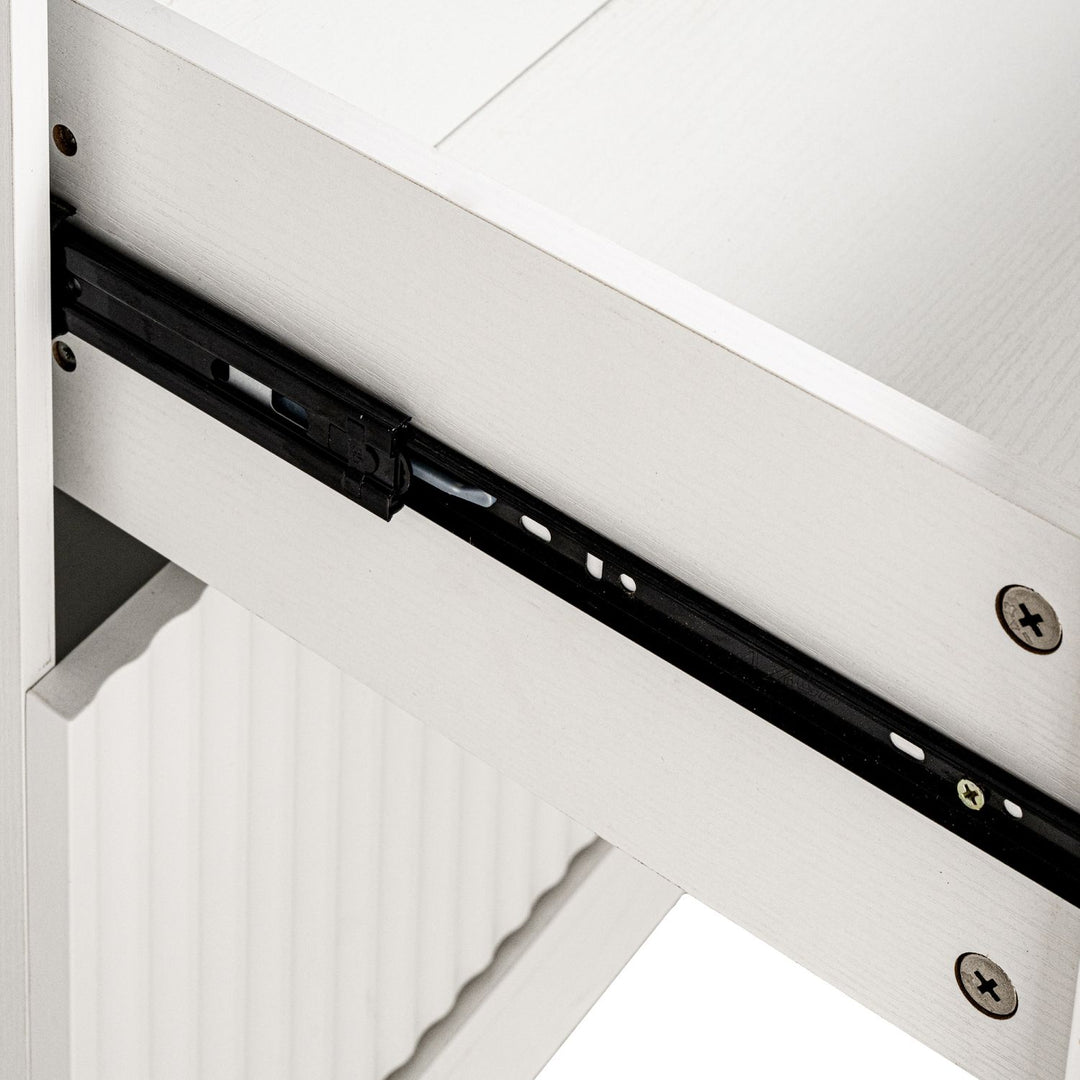 72" Modern Fluted Kitchen Pantry Cabinet with 2 Large Drawers & 8-Door Spice Rack, Freestanding Storage Organizer for Bathroom, Dining Room, Office, Entryway, White