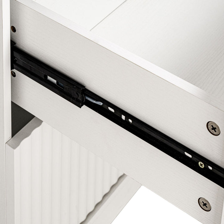 72" Modern Fluted Kitchen Pantry Cabinet with 2 Large Drawers & 8-Door Spice Rack, Freestanding Storage Organizer for Bathroom, Dining Room, Office, Entryway, White