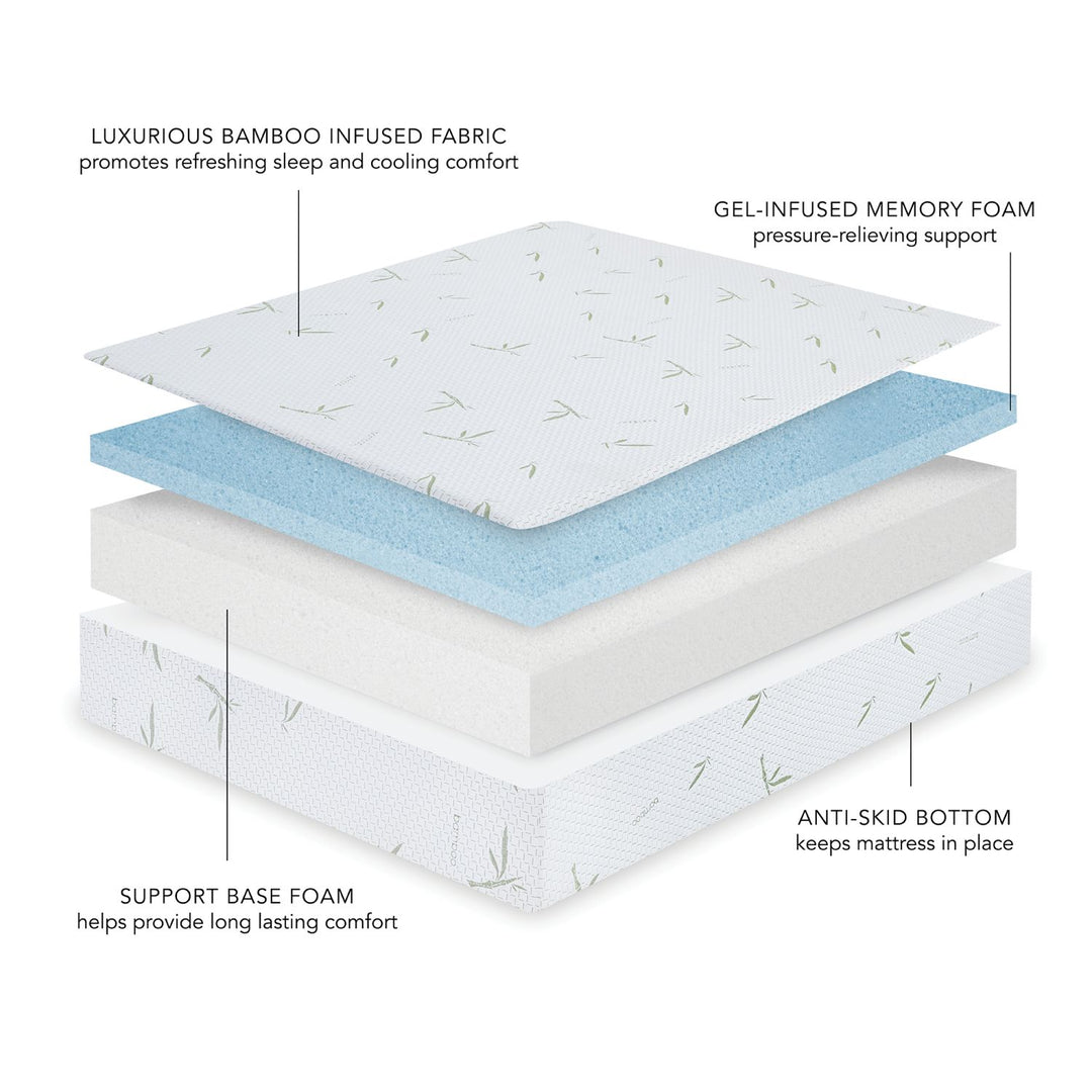 10-Inch Dual Layer Memory Foam Mattress with Bamboo Infused Cover - King