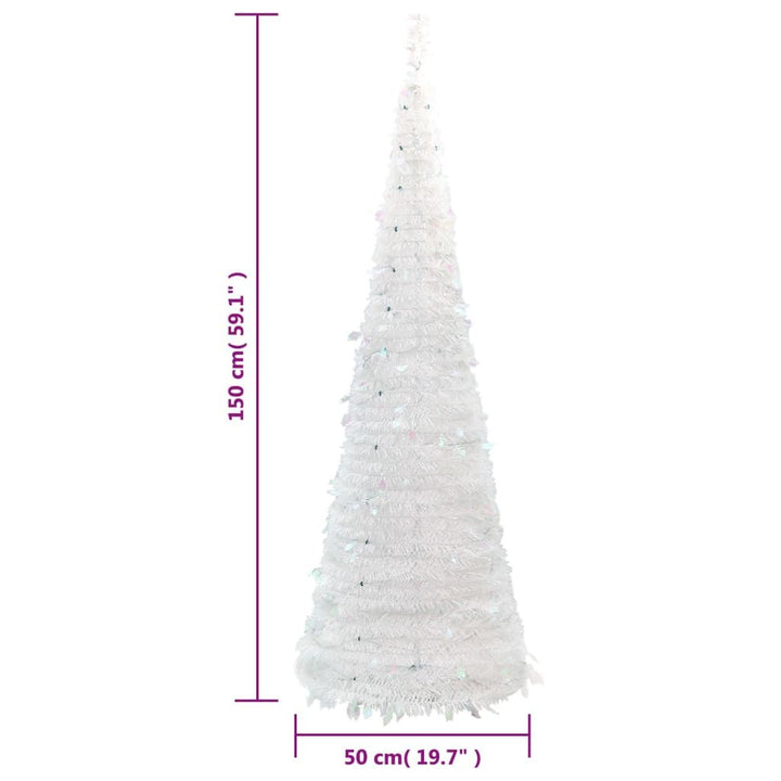 Artificial Christmas Tree Pop-up 100 LEDs White 59.1"
