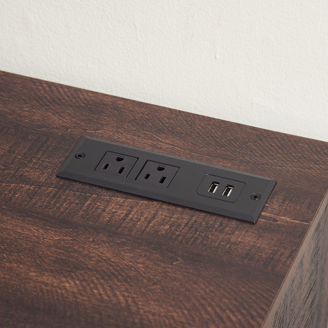 TV Stand Electric Fireplace Glass Shelves, 3D Fireplace TV Stand with LED Lights Wood with USB Charging Outlet Modern Television Table Center for TV up to 62" ESP, 58''W*15.5''D*24.4