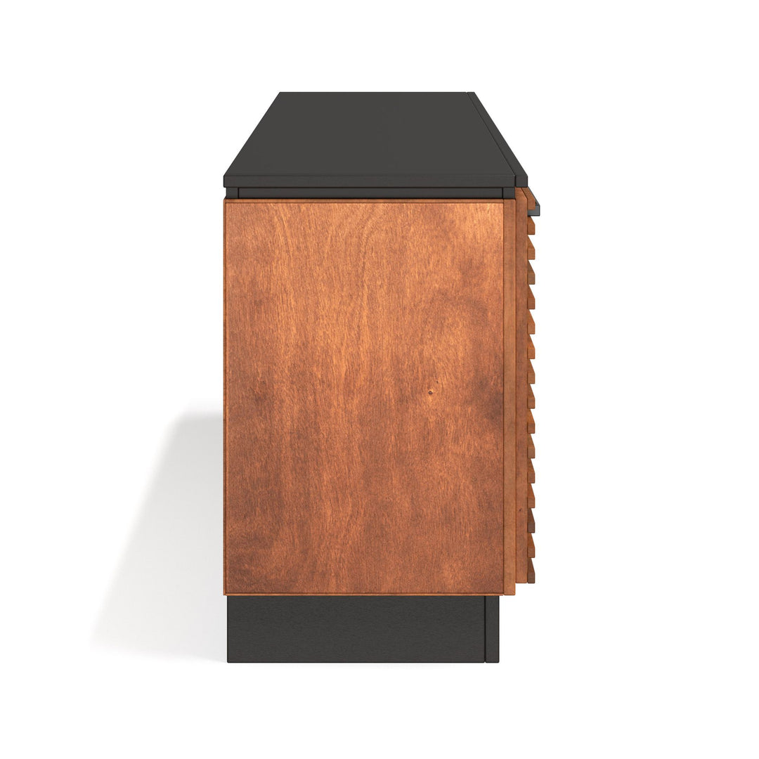 Bridgevine Home Graceland 86 inch Fireplace TV Stand Console for TVs up to 100 inches, Minimal Assembly, Black with Bourbon finish