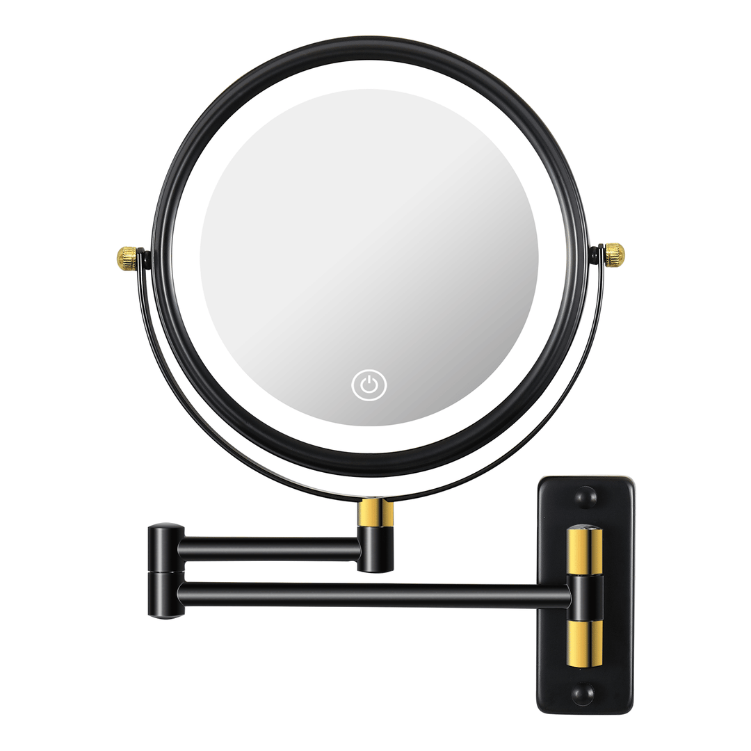 PrecisionGlow LED Wall Mounted Makeup Mirror with 10X Magnification & 360° Swivel | Trufairs