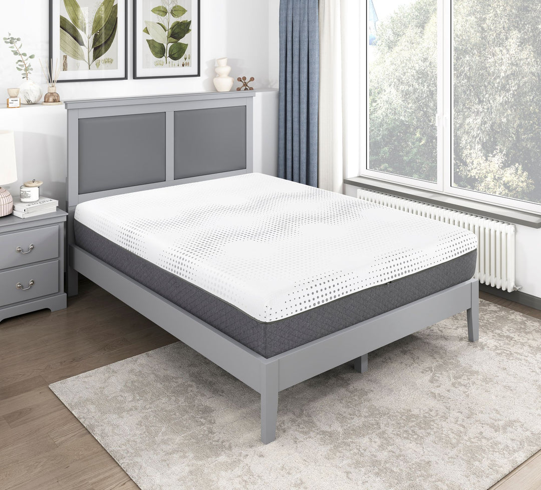 12" Full Mattress Green Tea Gel-Infused Memory Foam Hybrid Mattress, Plush Foam Pocket Coils, Mattress in a Box, Comfortable Sleep Mattress