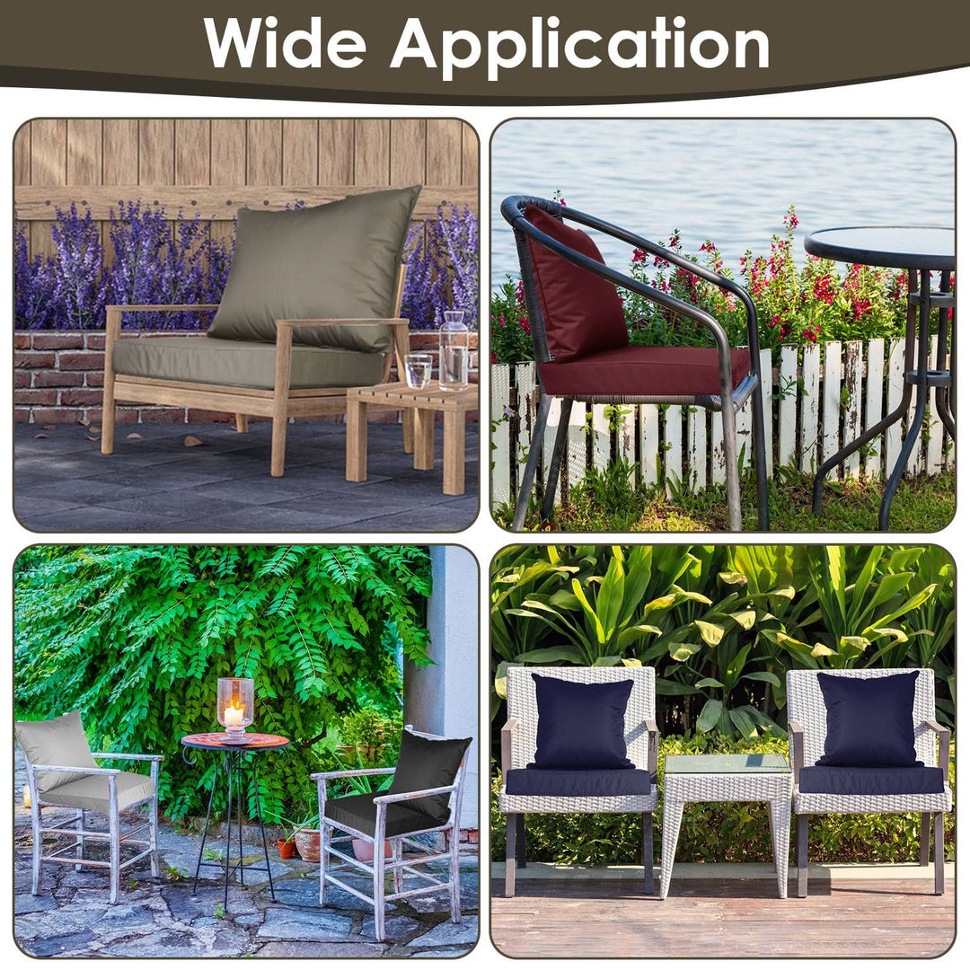 Outdoor Seat Cushion Set Waterproof Patio Furniture Cushion and Back Pillow Fade Resistant Deep Seat Set Chair Pad with Removable Cover for Chair Sofa Couch
