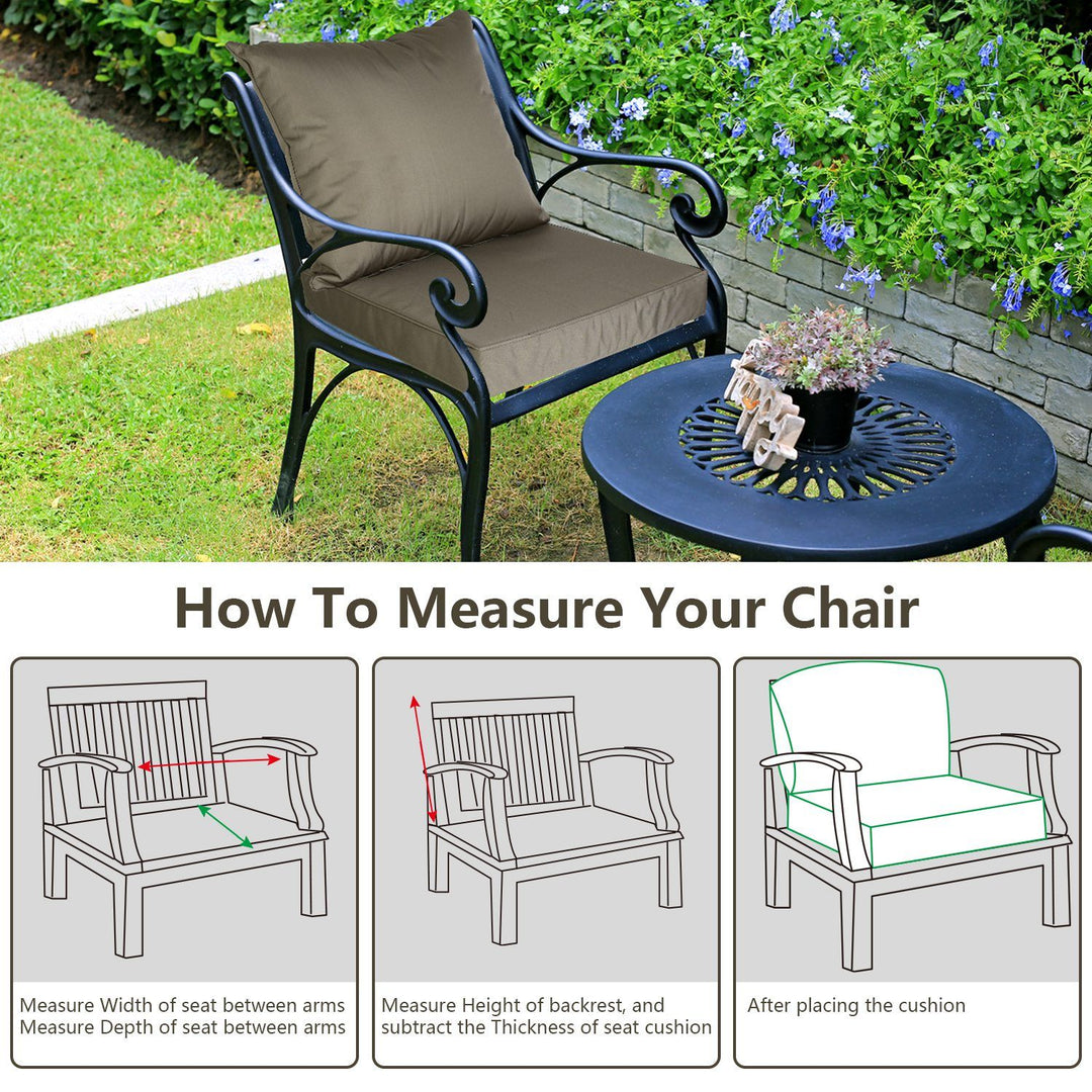 Outdoor Seat Cushion Set Waterproof Patio Furniture Cushion and Back Pillow Fade Resistant Deep Seat Set Chair Pad with Removable Cover for Chair Sofa Couch