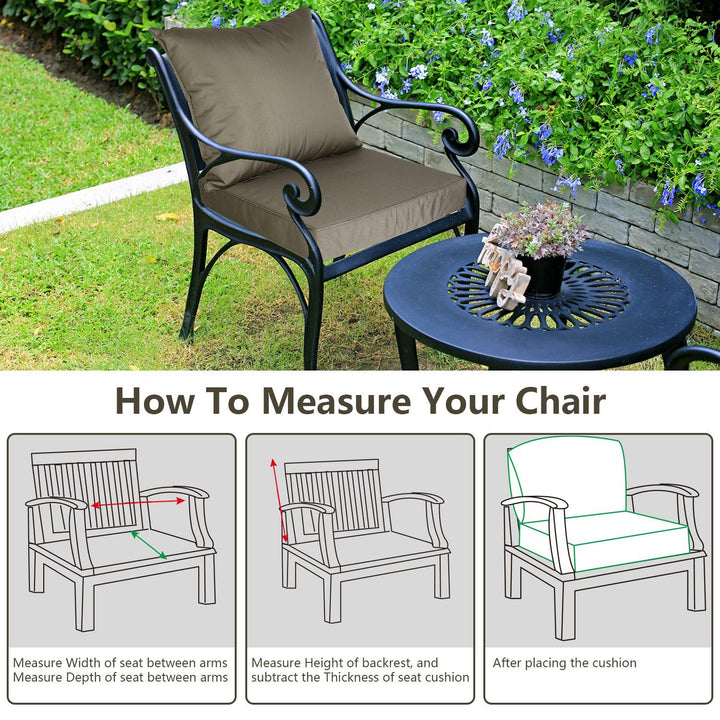 Outdoor Seat Cushion Set Waterproof Patio Furniture Cushion and Back Pillow Fade Resistant Deep Seat Set Chair Pad with Removable Cover for Chair Sofa Couch