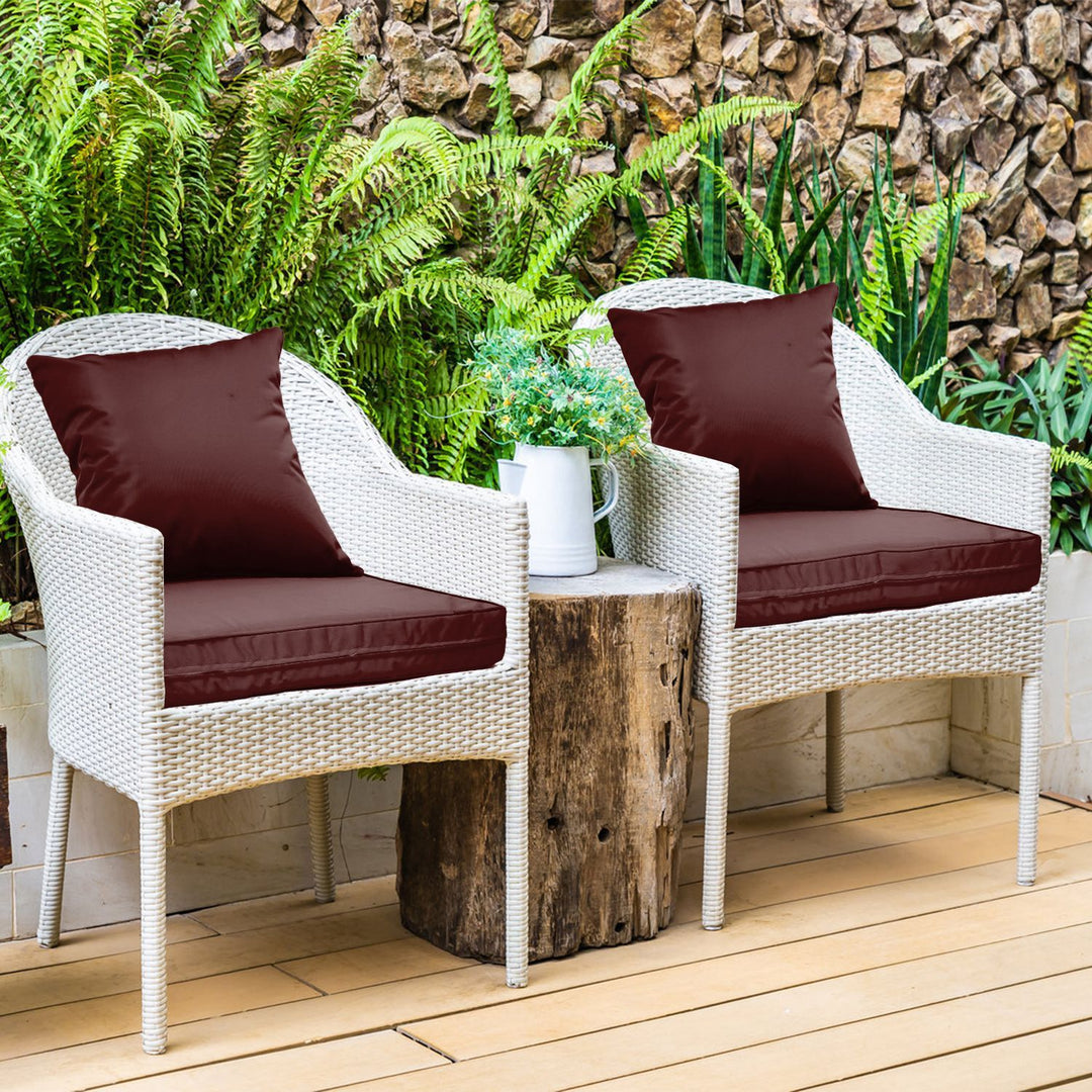 Outdoor Seat Cushion Set Waterproof Patio Furniture Cushion and Back Pillow Fade Resistant Deep Seat Set Chair Pad with Removable Cover for Chair Sofa Couch