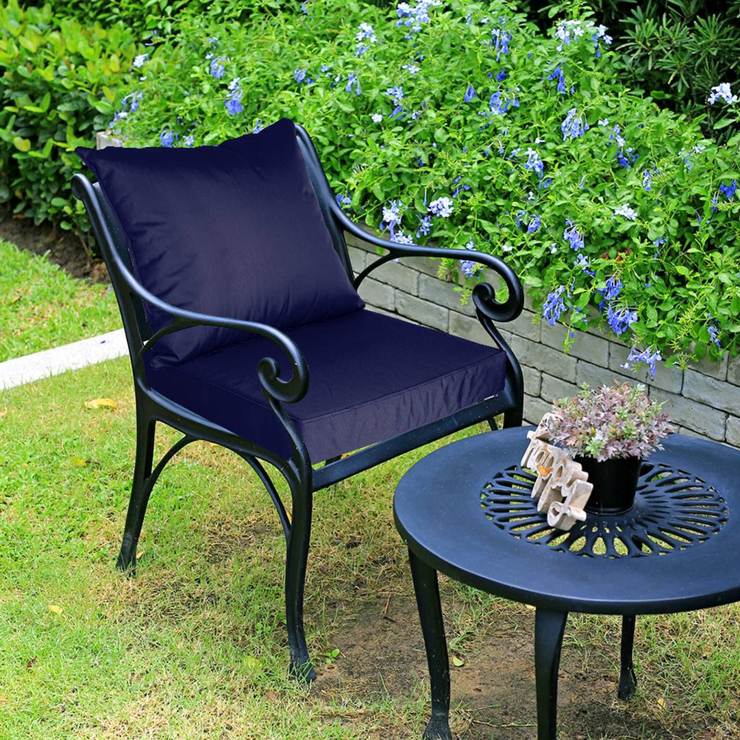 Outdoor Seat Cushion Set Waterproof Patio Furniture Cushion and Back Pillow Fade Resistant Deep Seat Set Chair Pad with Removable Cover for Chair Sofa Couch