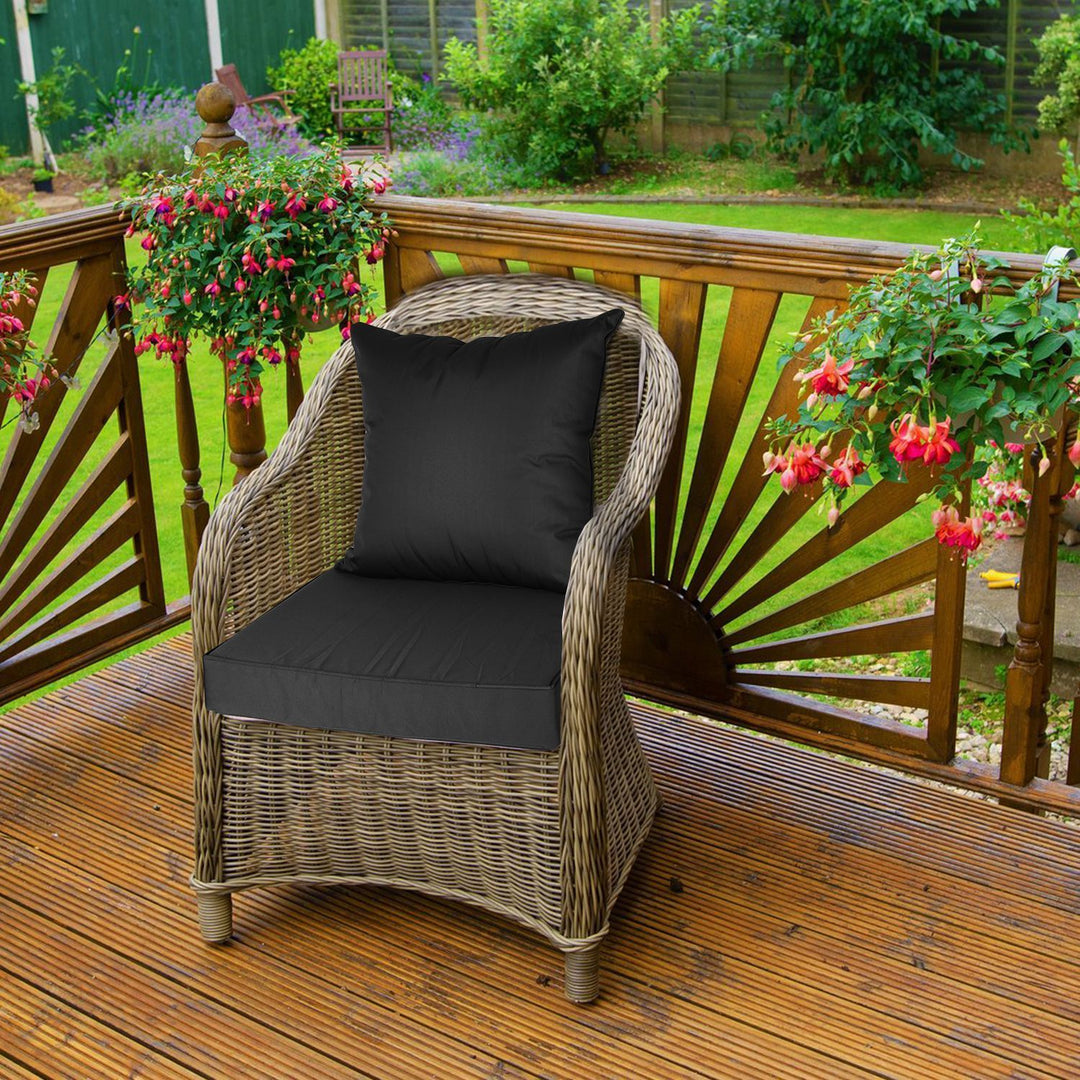 Outdoor Seat Cushion Set Waterproof Patio Furniture Cushion and Back Pillow Fade Resistant Deep Seat Set Chair Pad with Removable Cover for Chair Sofa Couch