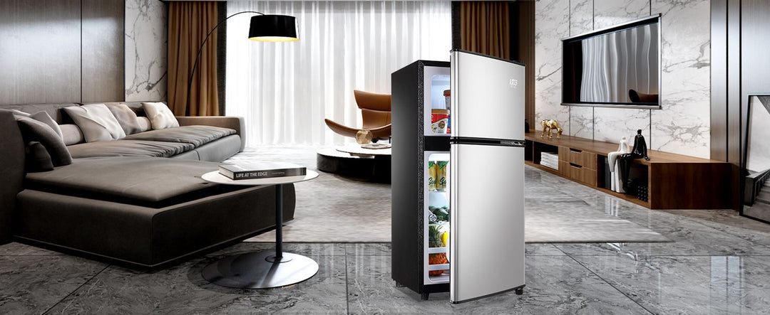 3.5Cu.Ft Compact Refrigerator Mini Fridge with Freezer, Small Refrigerator with 2 Door, 7 Level Thermostat Removable Shelves for Kitchen, Dorm, Apartment