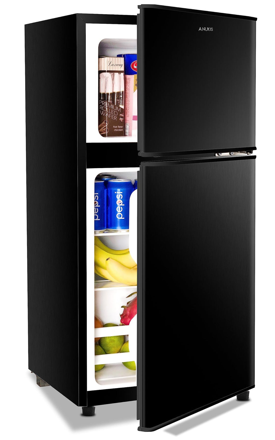 3.5Cu.Ft Compact Refrigerator Mini Fridge with Freezer, Small Refrigerator with 2 Door, 7 Level Thermostat Removable Shelves for Kitchen, Dorm, Apartment