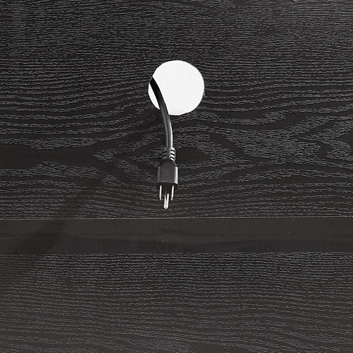 TV Stand Electric Fireplace TV Stand with Glass Shelves, 3D Fireplace TV Stand with LED Lights Wood with USB Charging Outlet Modern Television Table Center for TV up to 32-62" Black 58''W*15.5''D*24.4