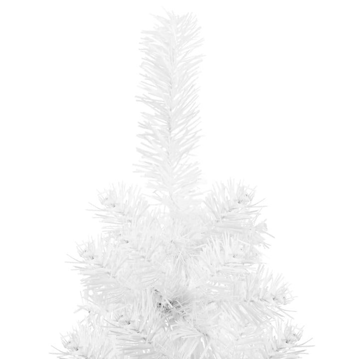 Slim Artificial Half Christmas Tree with Stand White 6 ft