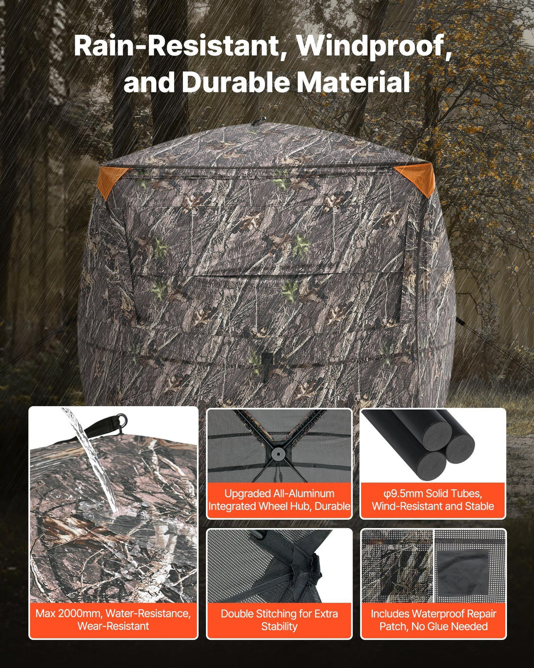 Portable Hunting Blind – 4-5 Person See-Through Ground Deer Blind | Trufairs