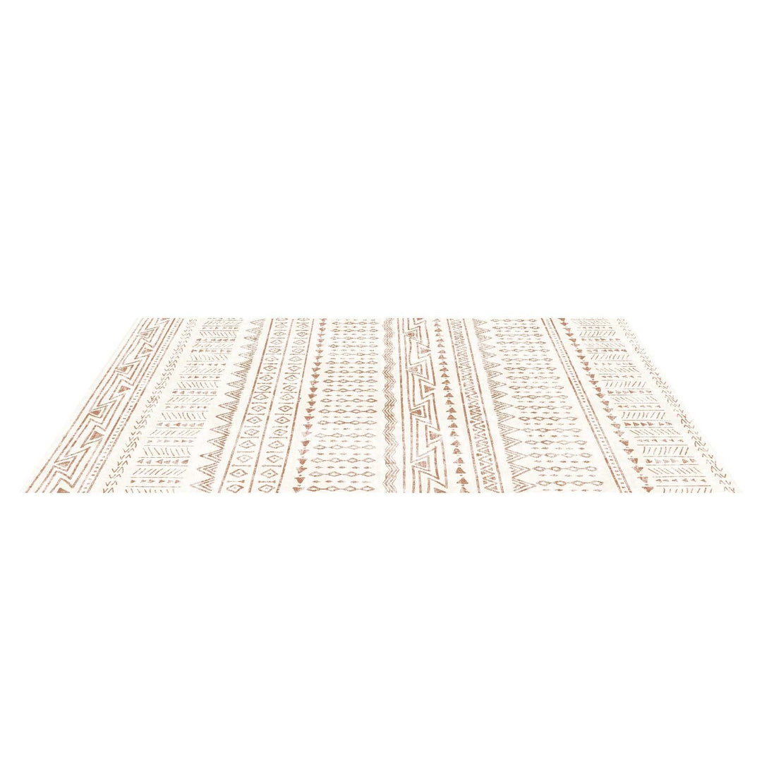 Large Area Rug 5 x 7 ft Anti-Skid and Tear-Resistant Floor Mat Modern Beige