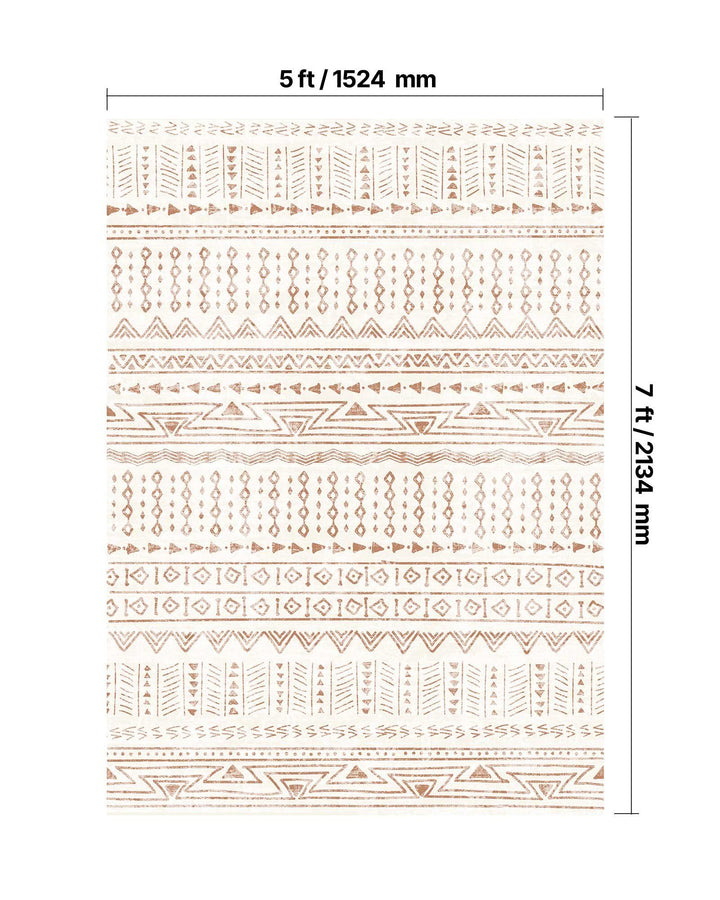 Large Area Rug 5 x 7 ft Anti-Skid and Tear-Resistant Floor Mat Modern Beige