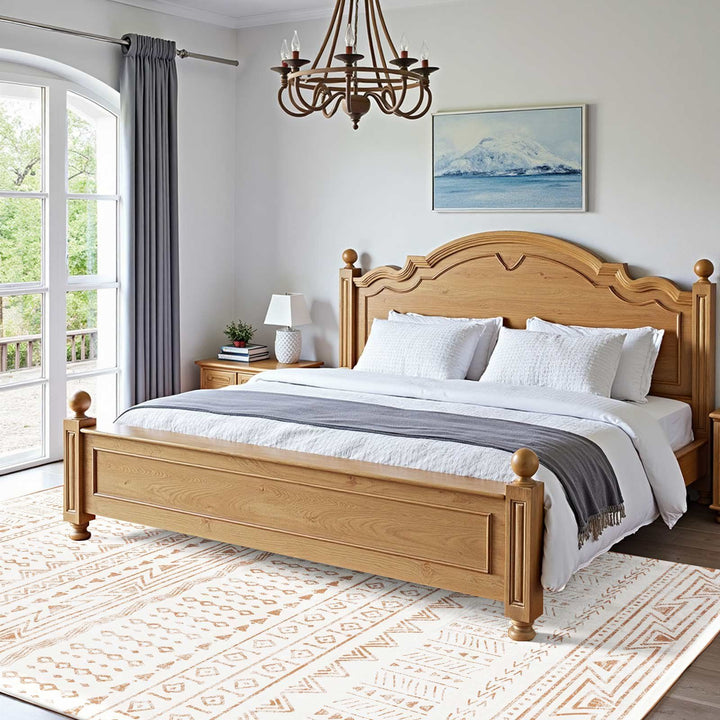 Large Area Rug 5 x 7 ft Anti-Skid and Tear-Resistant Floor Mat Modern Beige