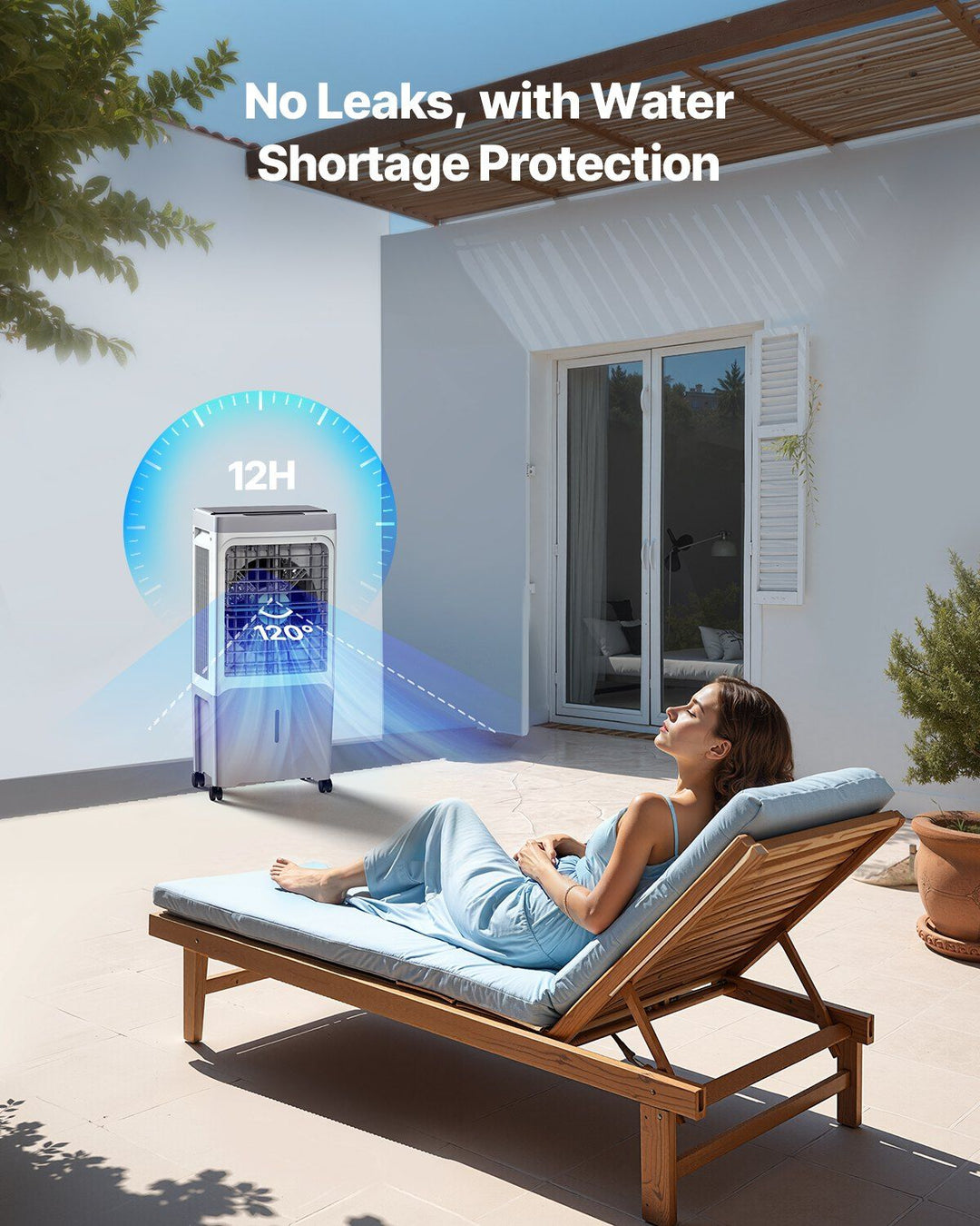 Evaporative Air Cooler 1800 CFM with 6.8 Gal Water Tank Portable Swamp Cooler