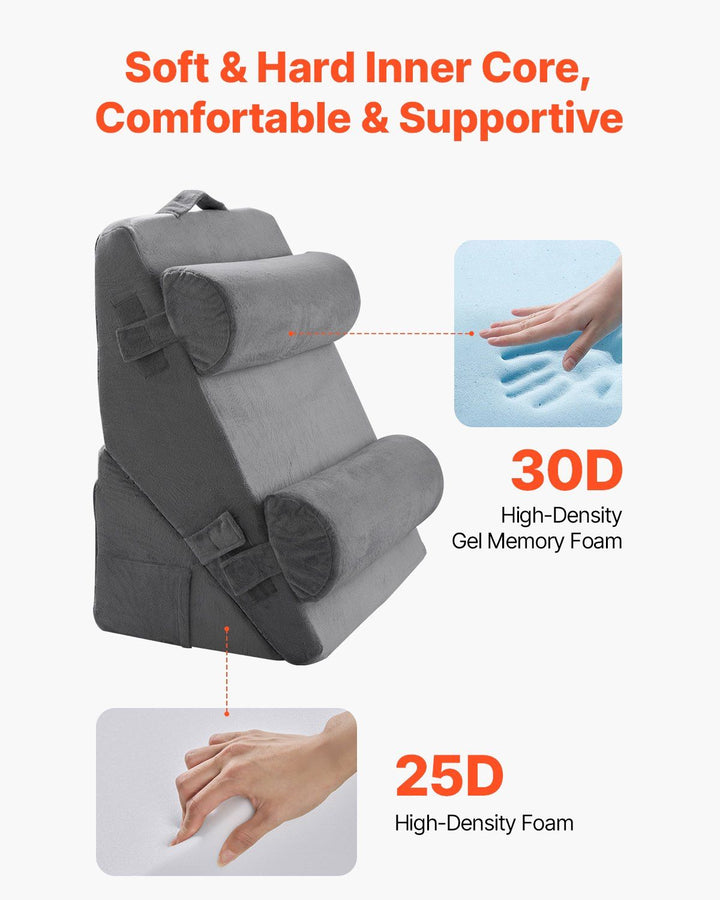 Orthopedic Bed Wedge Pillow 4 Pcs Adjustable for Back Leg Neck Sleep GERD