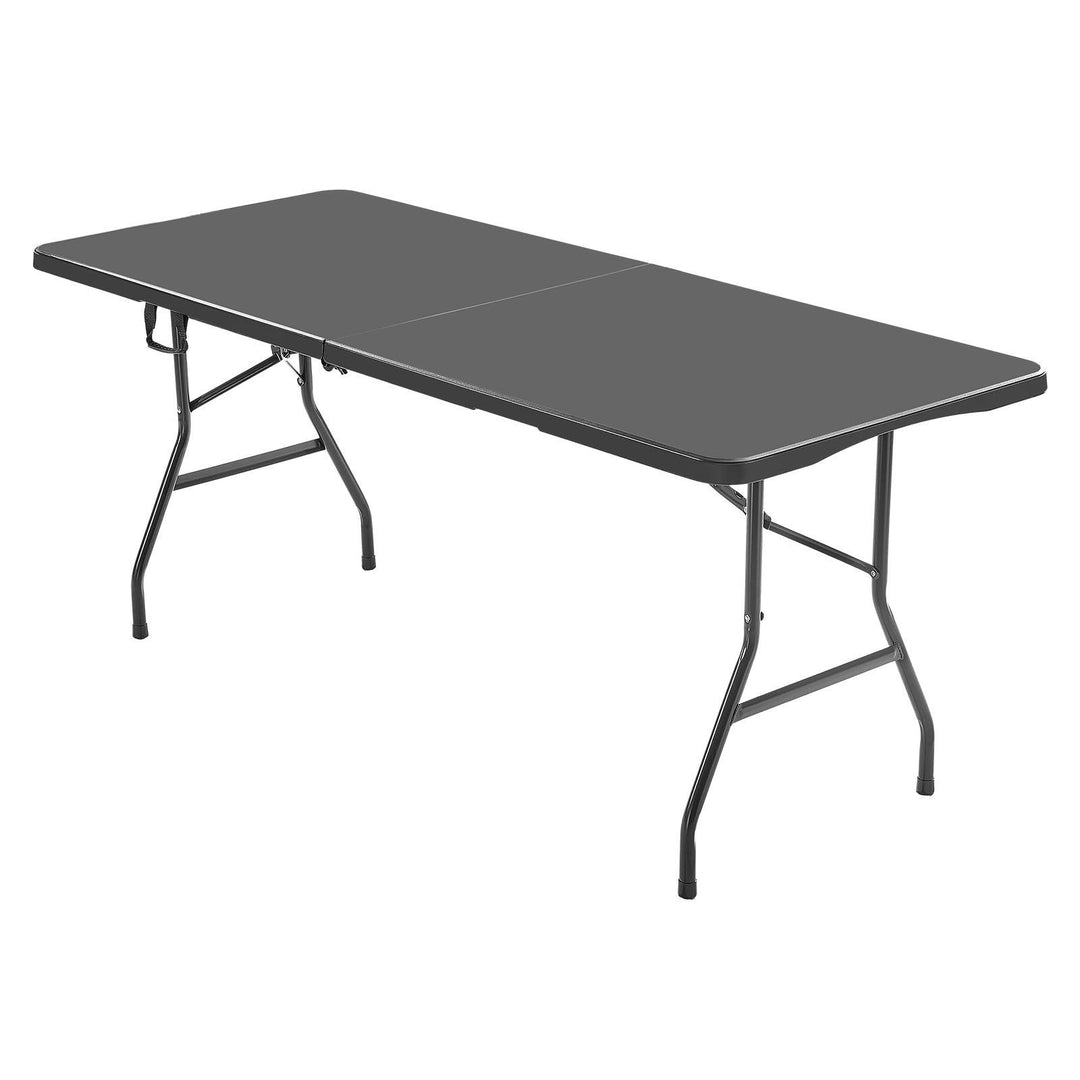 6 Ft Plastic Folding Table Portable Picnic Utility Table Handle Indoor Outdoor