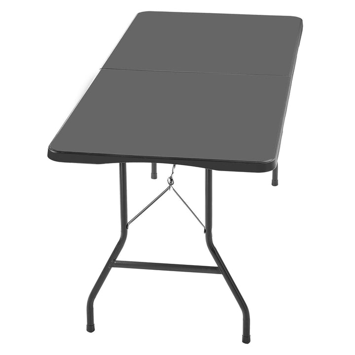 6 Ft Plastic Folding Table Portable Picnic Utility Table Handle Indoor Outdoor