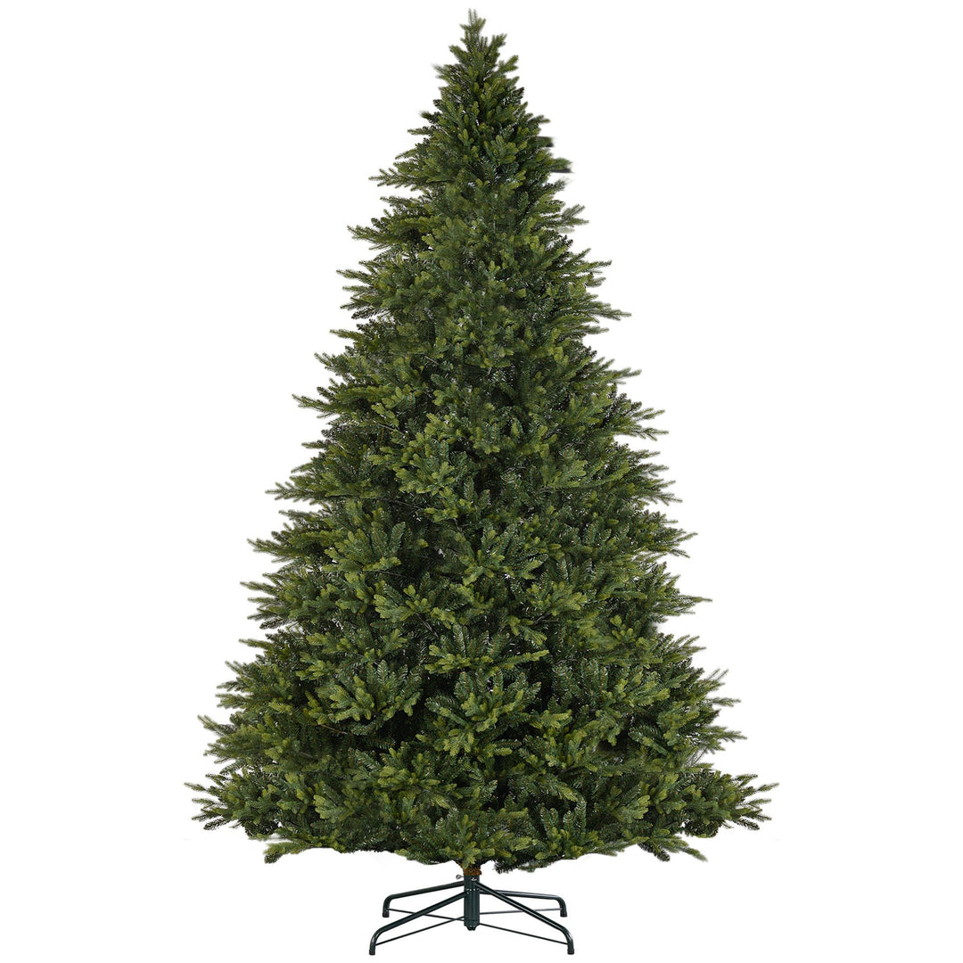 HOMCOM 12ft Hinged Artificial Christmas Tree with Foldable Stand, Easy Assembly, Xmas Tree for Home Office Holiday, Green